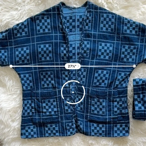 Ace & Jig Capella Jacket in Atlantis / Sail indigo denim blue cotton vguc - Picture 4 of 7